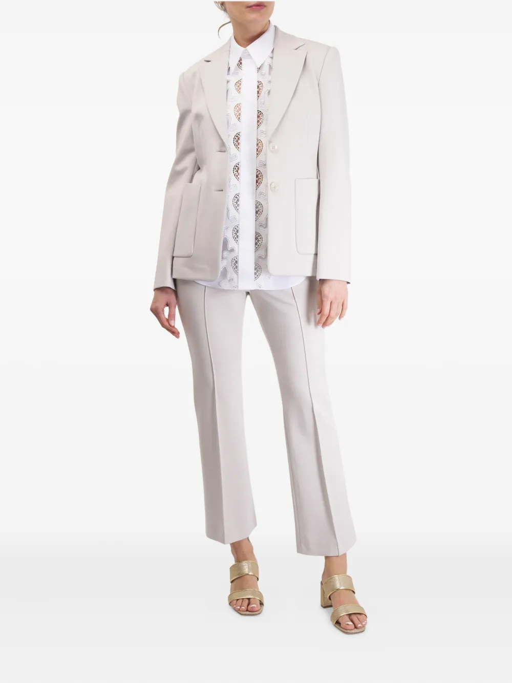 Dorothee Schumacher Patch-pocket Button Blazer In Neutral
