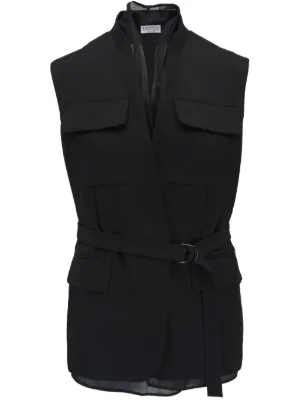 ベスト・ジレ BRUNELLO CUCINELLI Women Vests M0F79HJ506C101 BLACK Brunello Cucinelli Waistcoats & Gilets for Women - Shop on