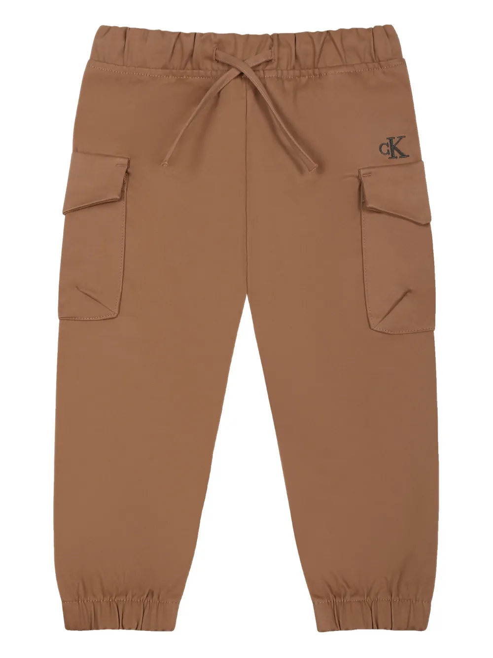 Image 1 of Calvin Klein Kids logo-embroidered cargo trousers