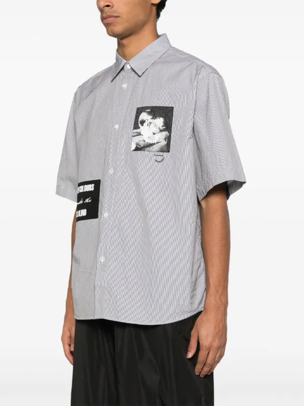 UNDERCOVER 2025SS ジャカードパッチワークシャツ Undercover Patchwork Shirt | Black | FARFETCH