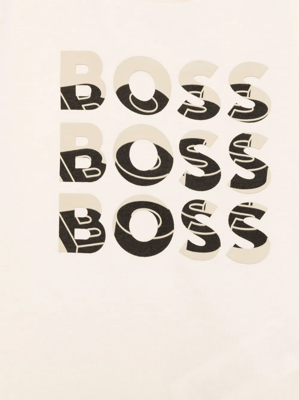 BOSS Kidswear T-shirt met logo-reliëf Beige