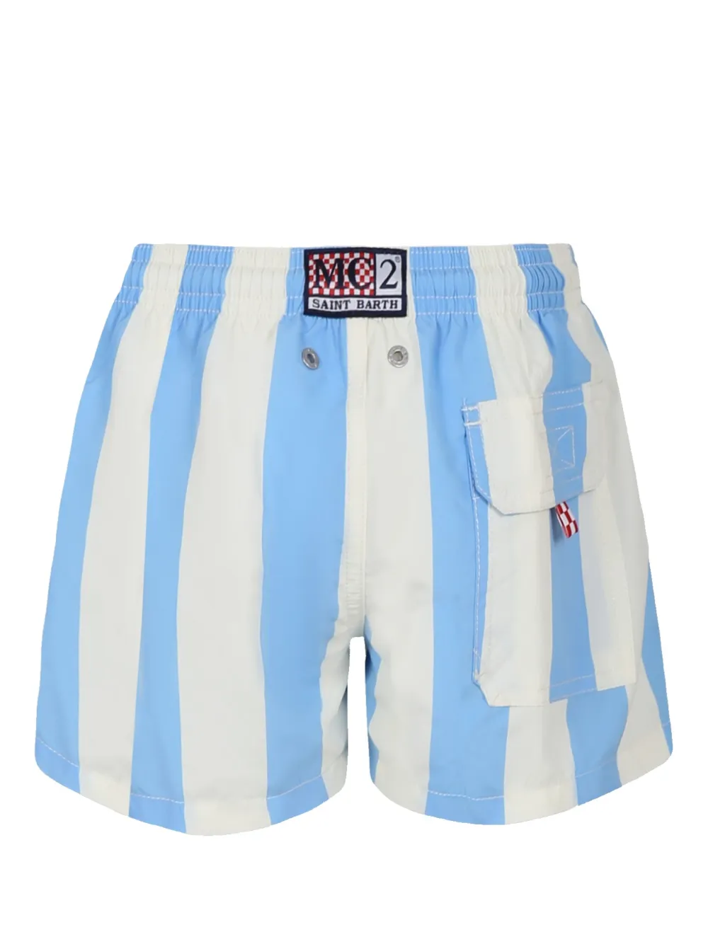 MC2 Saint Barth Kids Gestreepte zwembroek Wit