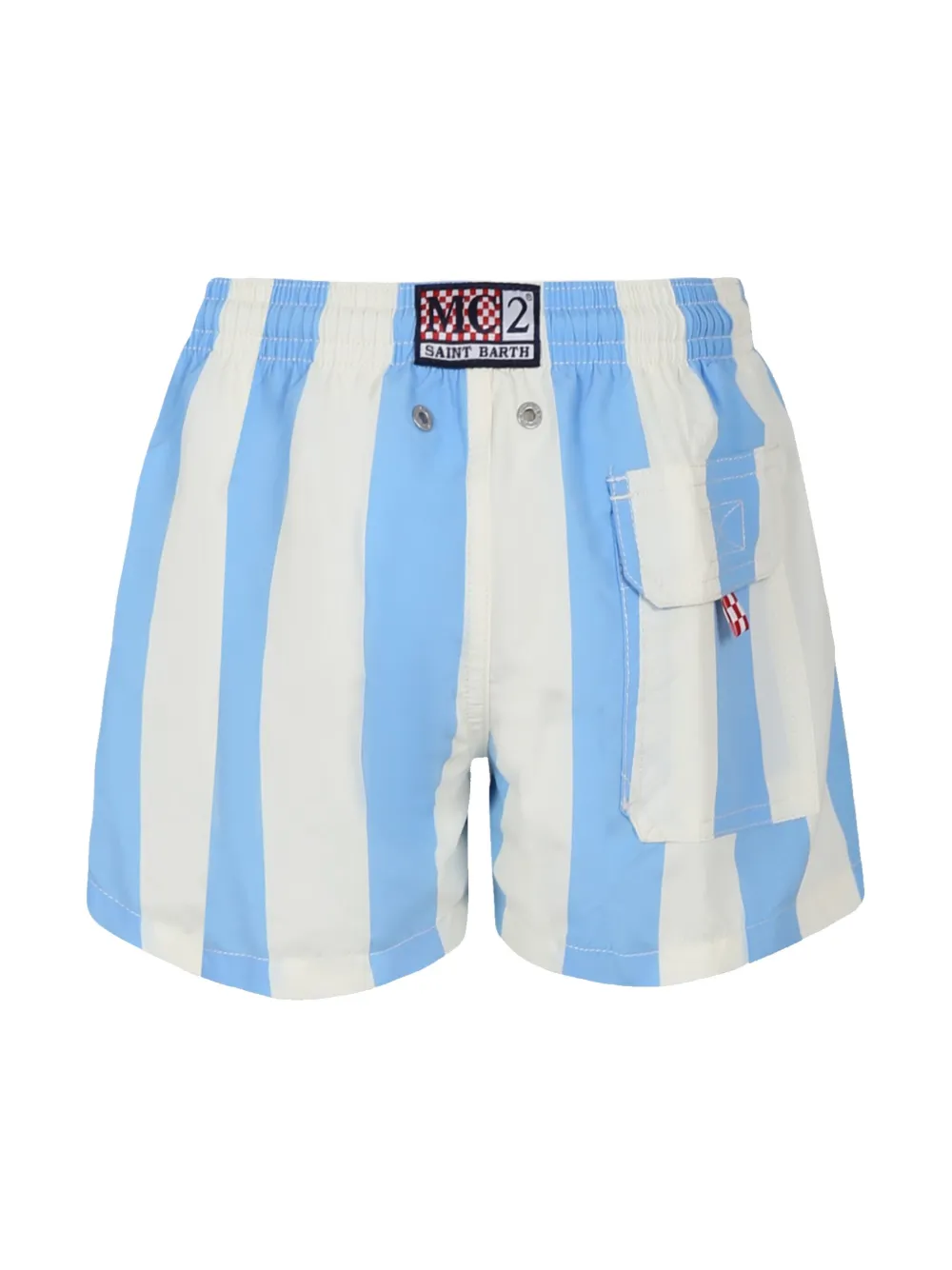 MC2 Saint Barth Kids striped swim shorts - Wit