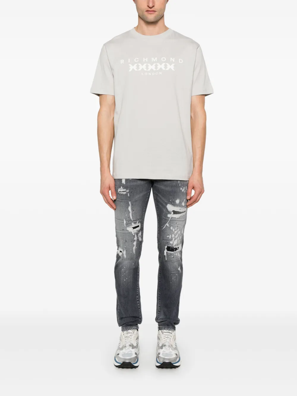 John Richmond logo-print T-shirt - Grijs