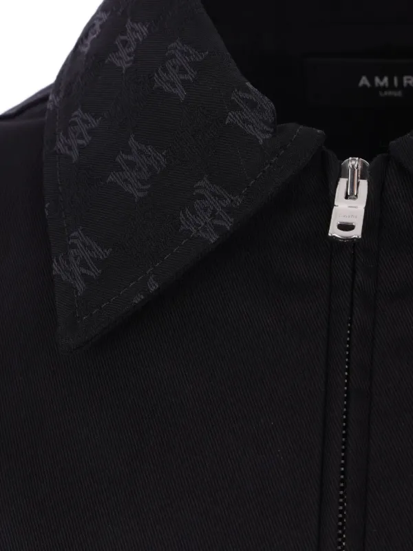 存在感絶大【AMIRI】ロゴプリント ジップジャケット AMIRI Logo Print Hooded Jacket | Black | FARFETCH JO