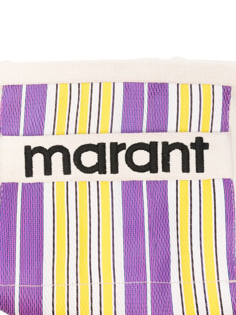ISABEL MARANT Gestreepte clutch Beige