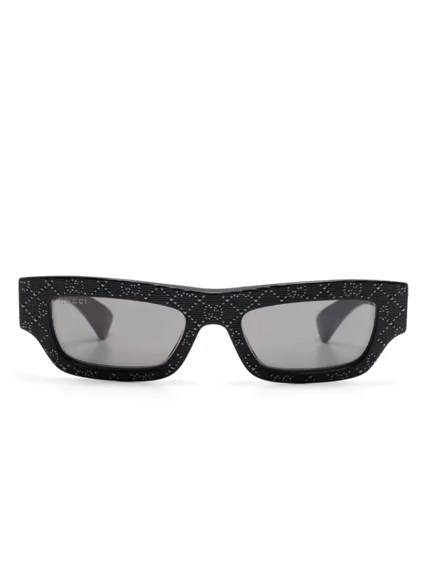 Gucci Eyewear スクエアフレーム サングラス | ブラック | FARFETCH JP