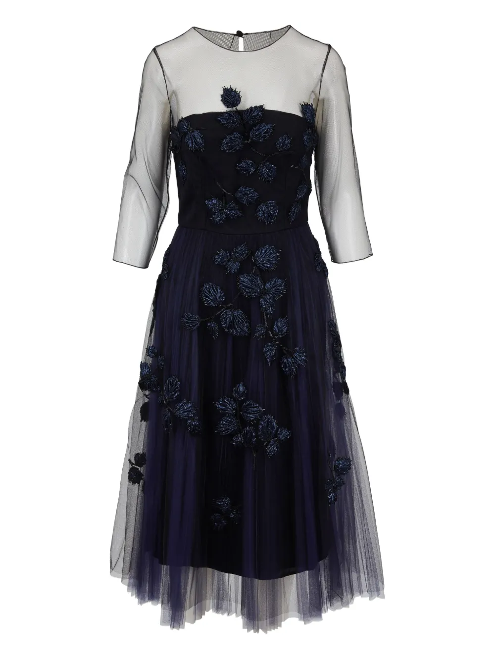 Carolina Herrera embellished tulle midi dress Blauw