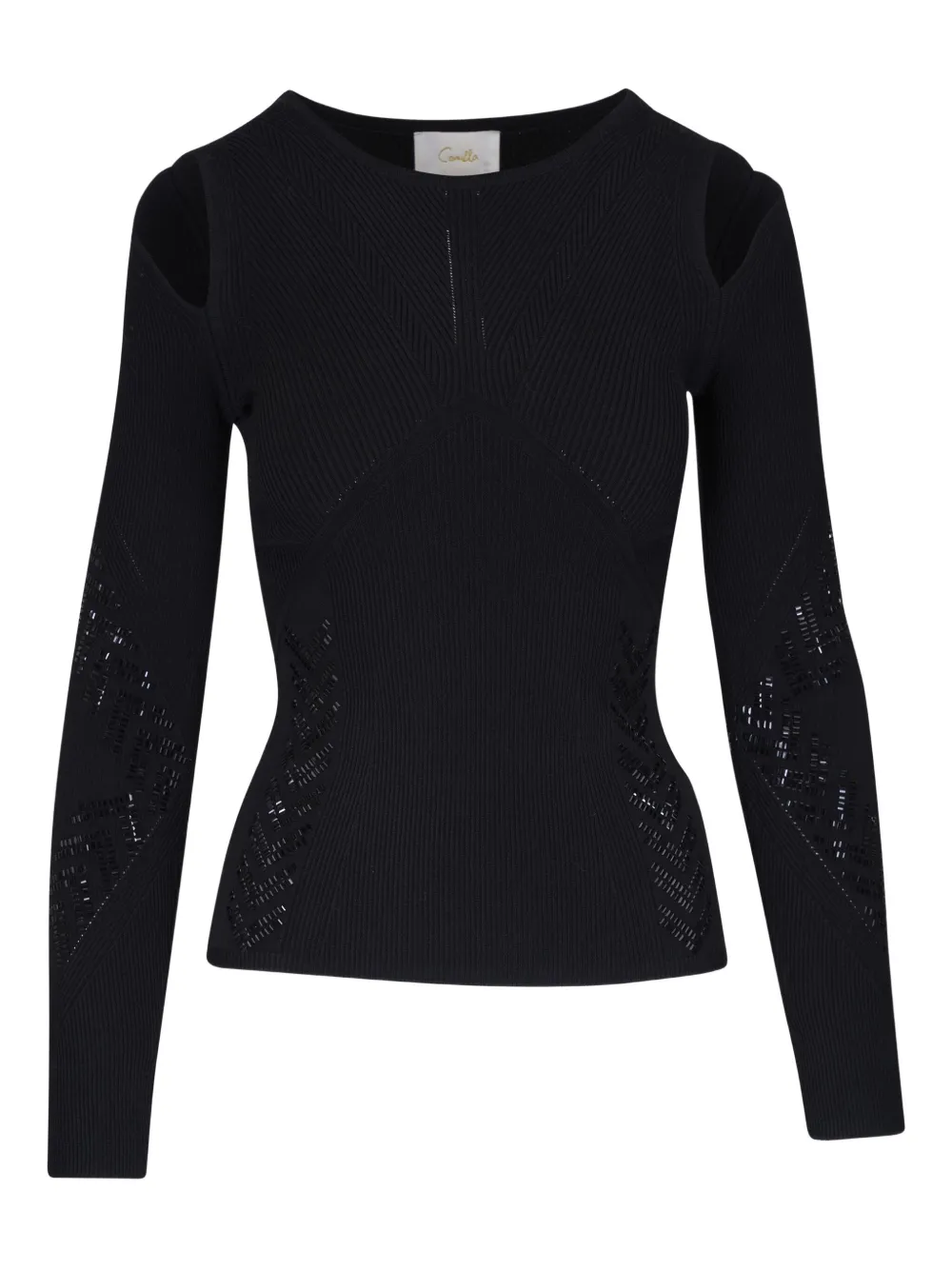 ribbed long-sleeve top