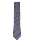 Canali diagonal-striped tie - Grey
