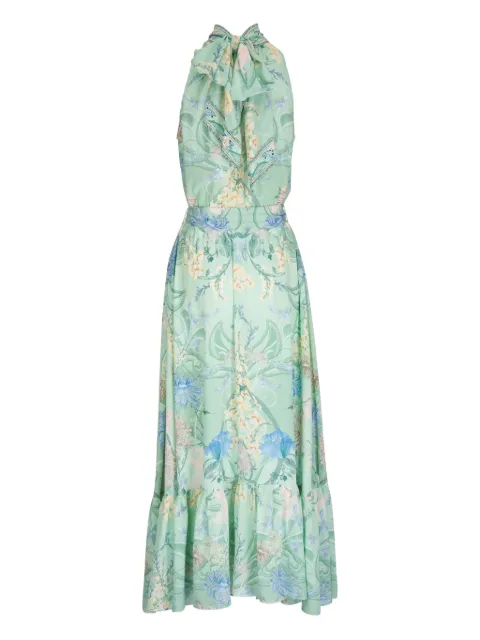 Camilla ruffled halter neck floral dress