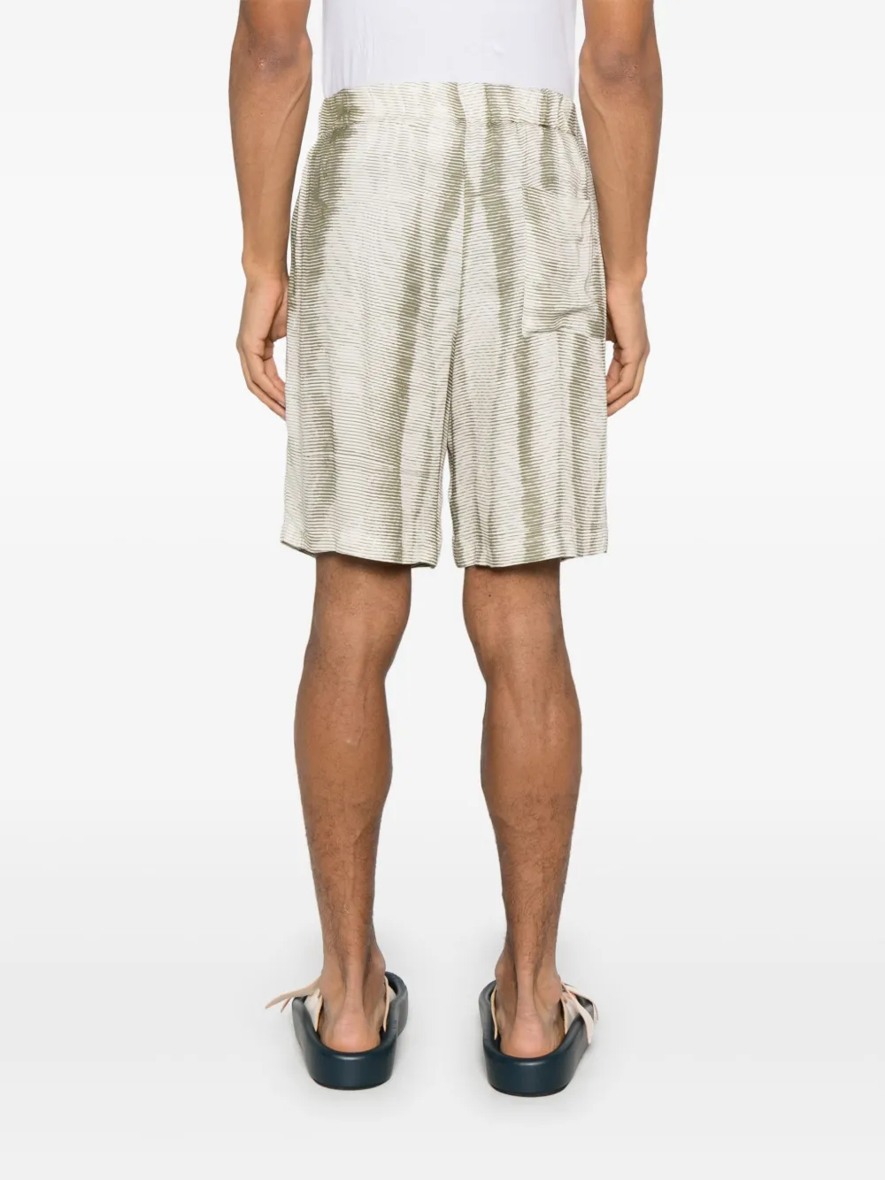 A Paper Kid Gestreepte bermuda shorts Groen