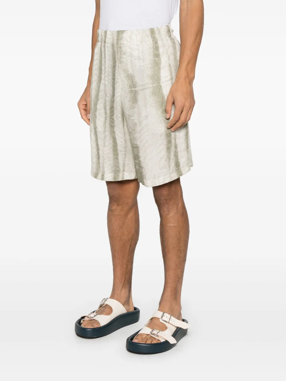 A Paper Kid Gestreepte bermuda shorts Groen