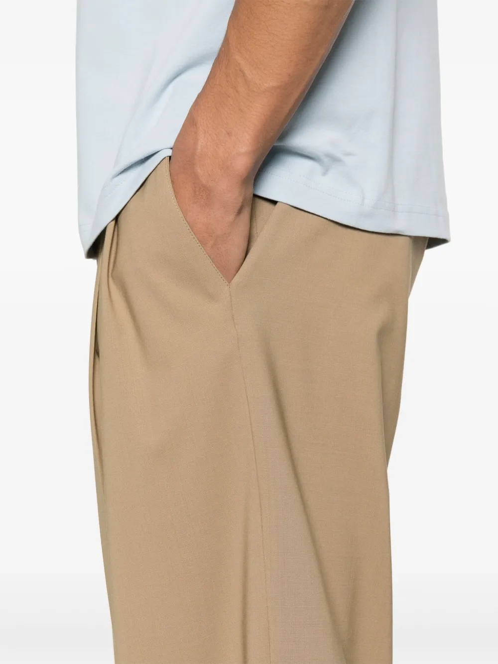 A Paper Kid Broek met geplooid detail Bruin
