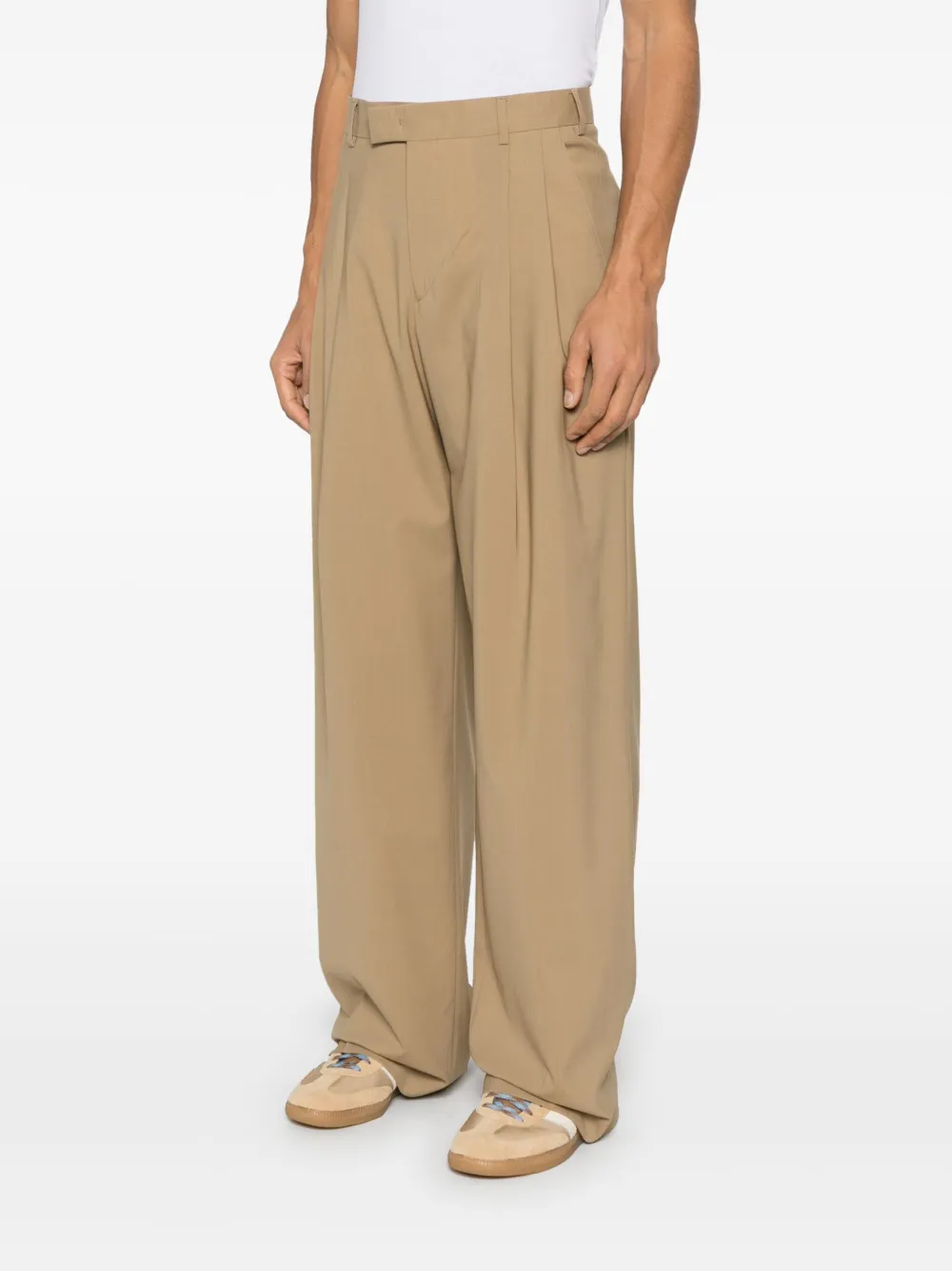 A Paper Kid Broek met geplooid detail Bruin