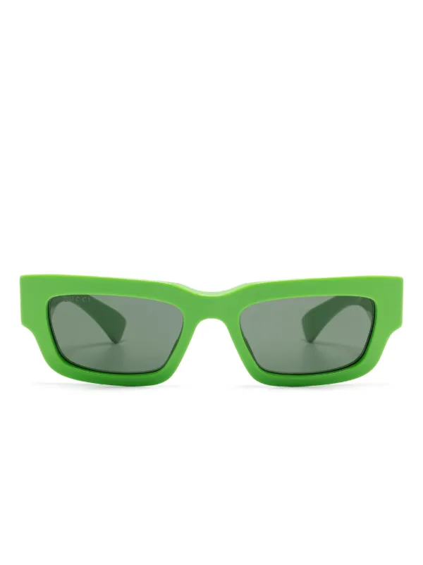 GUCCI グリーンラウンドサングラス ケース付き Gucci Eyewear スクエアフレーム サングラス | グリーン | FARFETCH JP