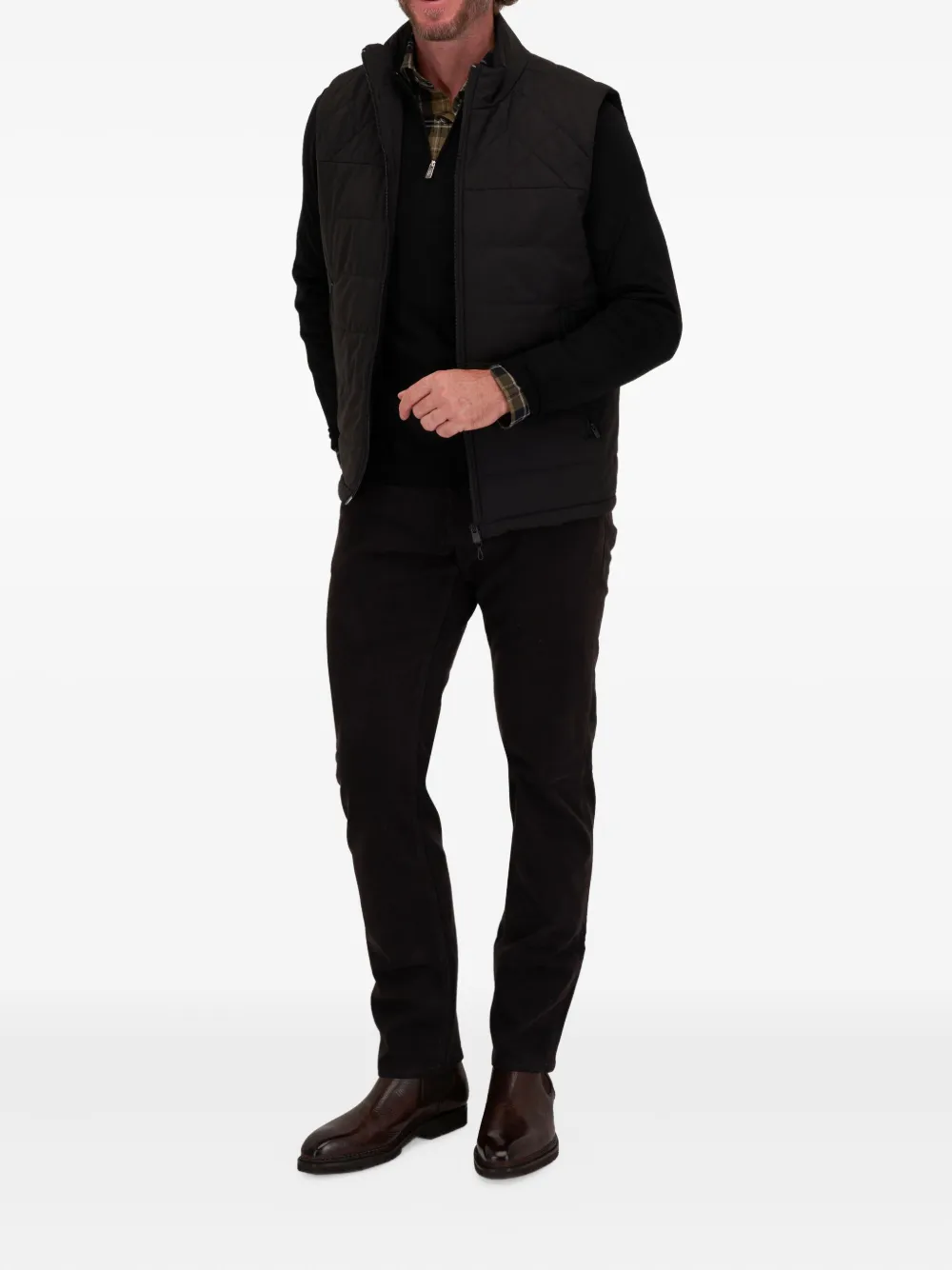 Fedeli half-zip wool sweater - Zwart