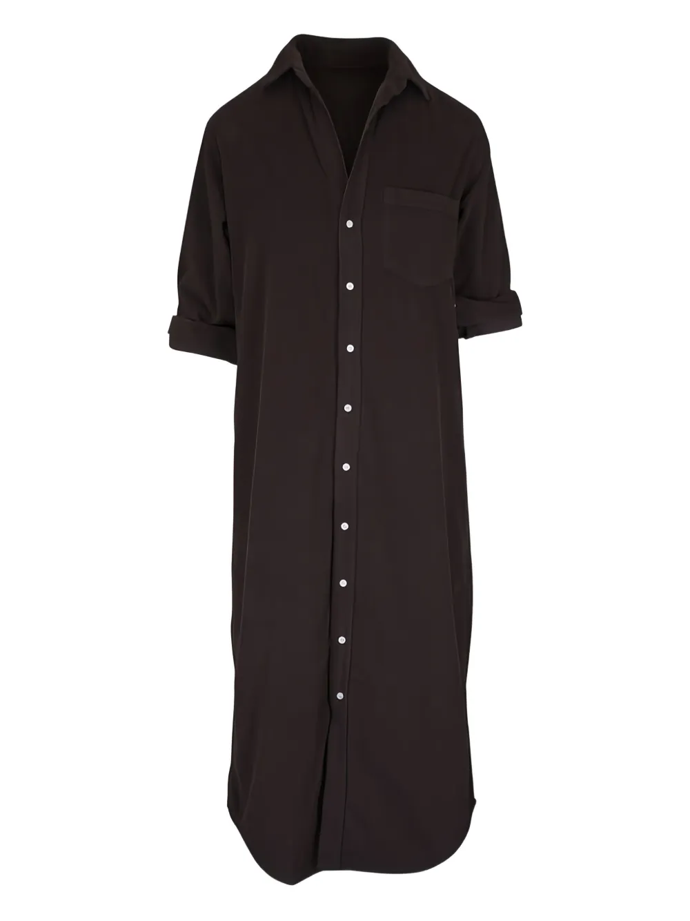 Frank & Eileen Corduroy Button-front Shirt Midi Dress In Brown