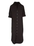 Frank & Eileen corduroy button-front shirt midi dress - BRN BROWN