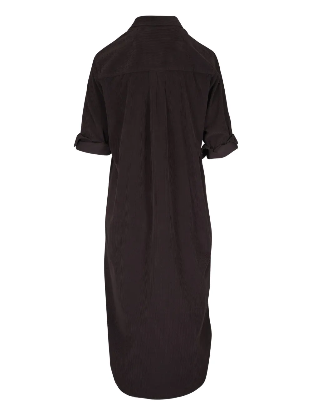 Frank & Eileen Corduroy Button-front Shirt Midi Dress In Brown