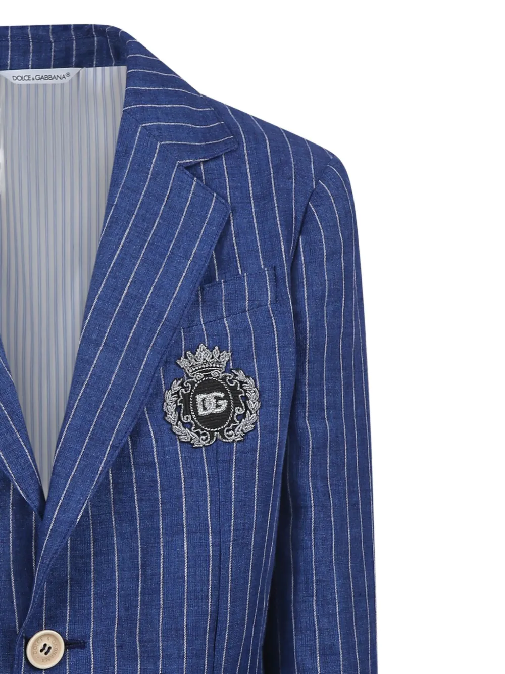Dolce & Gabbana Kids Linnen blazer Blauw