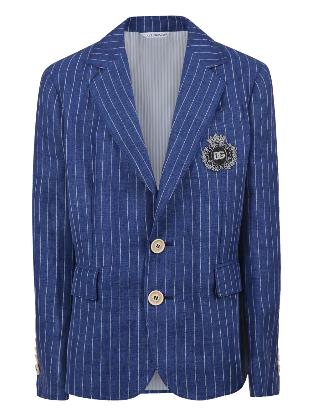 Dolce & Gabbana Kids Linnen blazer Blauw