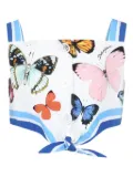 Dolce & Gabbana Kids butterfly-print top - White