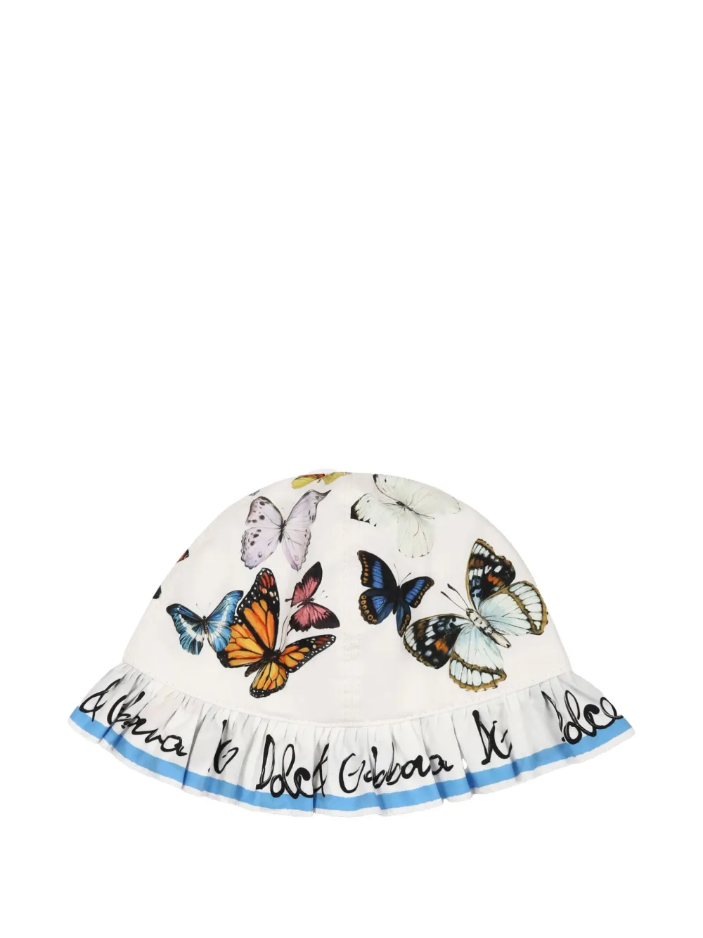 Dolce & Gabbana Kids butterflies motif sun hat - Wit