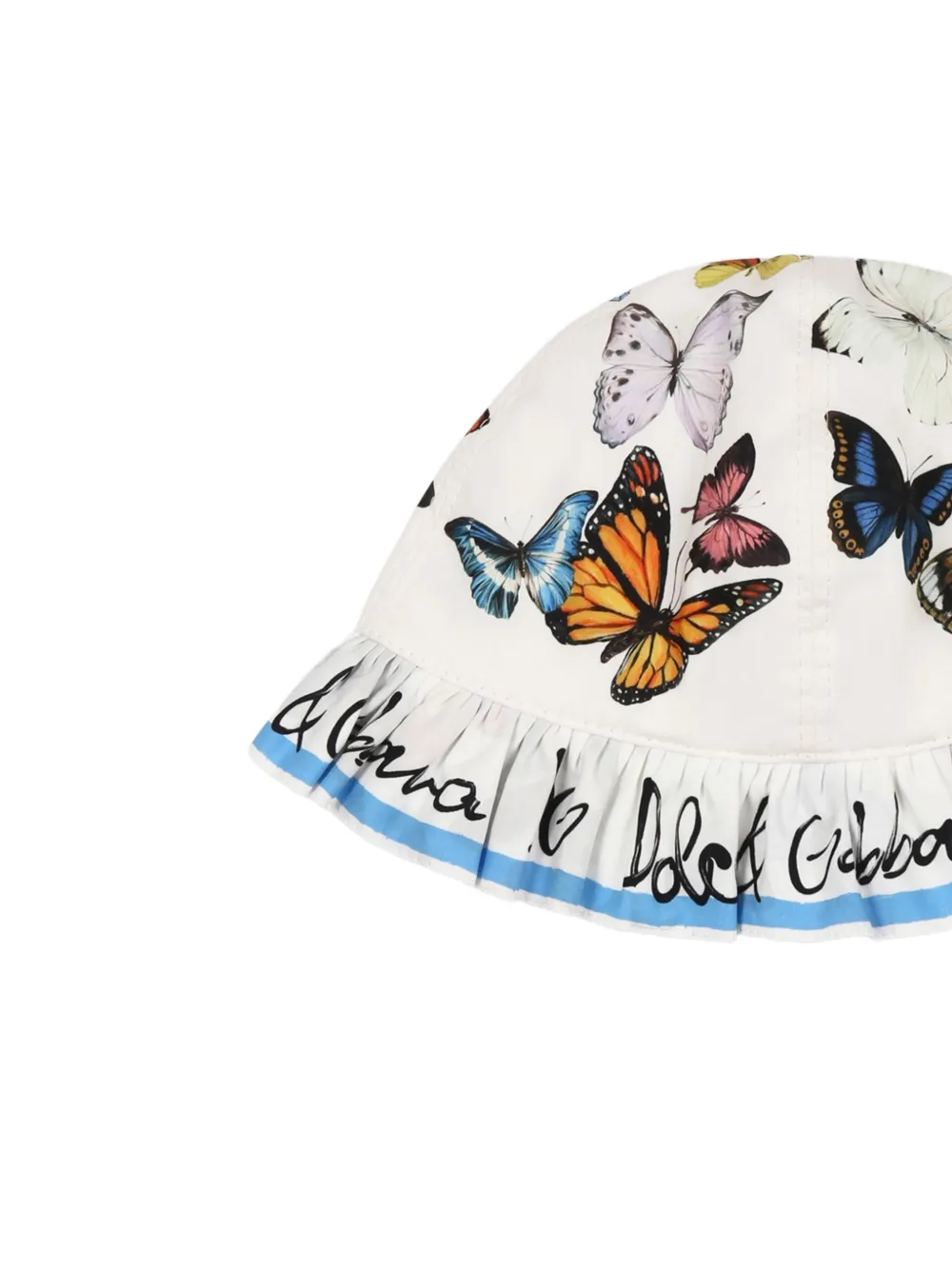 Dolce & Gabbana Kids Zonnehoed met vlinderpatroon Wit