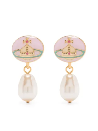 国内完売★在庫有 Vivienne Westwood LOELIA ピアス 新作☆vivienne westwood☆LOELIA ロゴパールドロップピアス