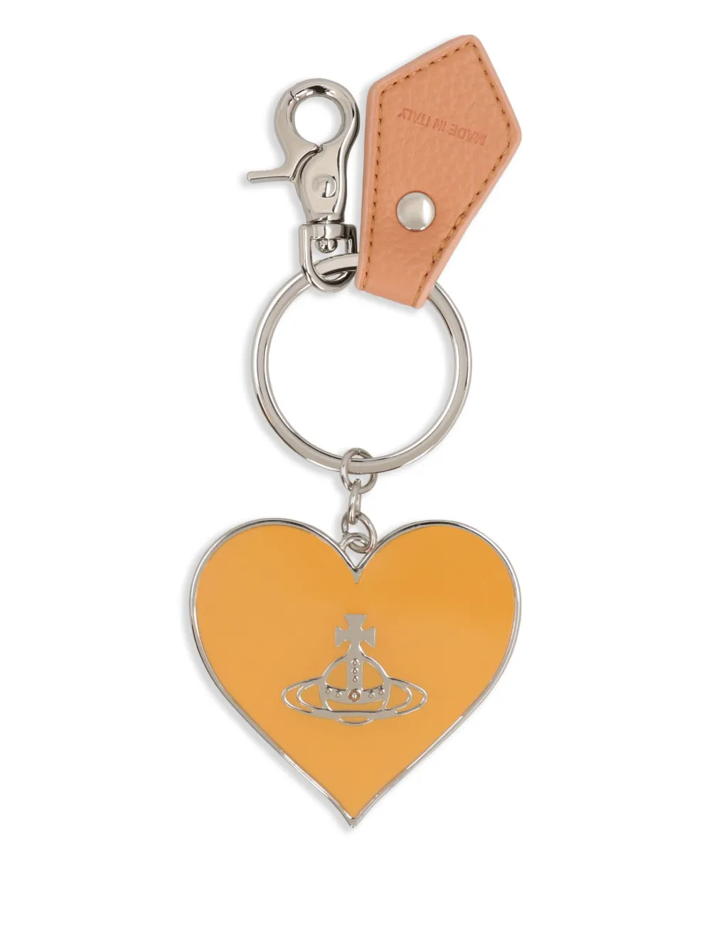 Vivienne Westwood Mirror Heart Orb sleutelhanger Zilver