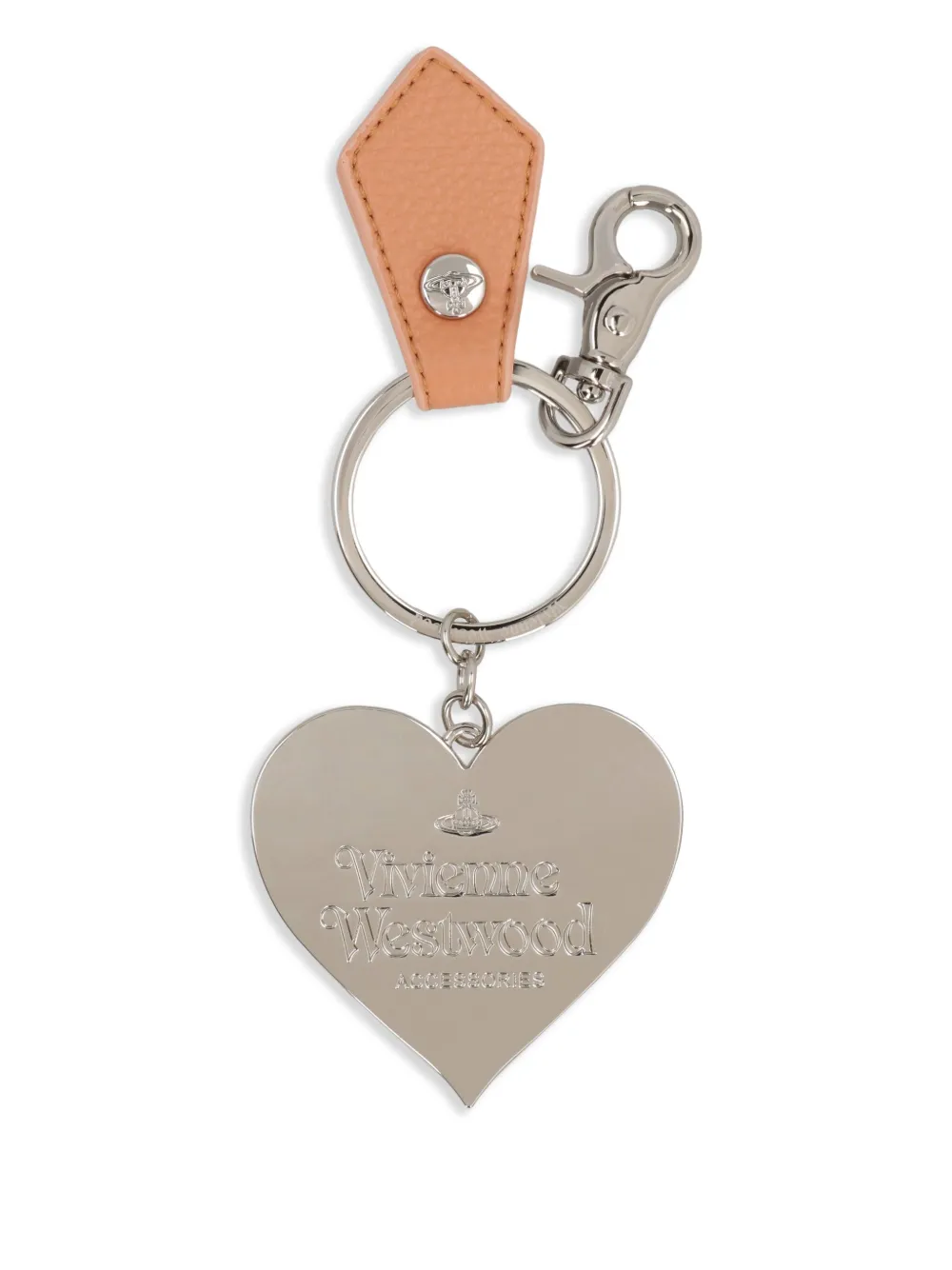 Vivienne Westwood Mirror Heart Orb keyring - Zilver