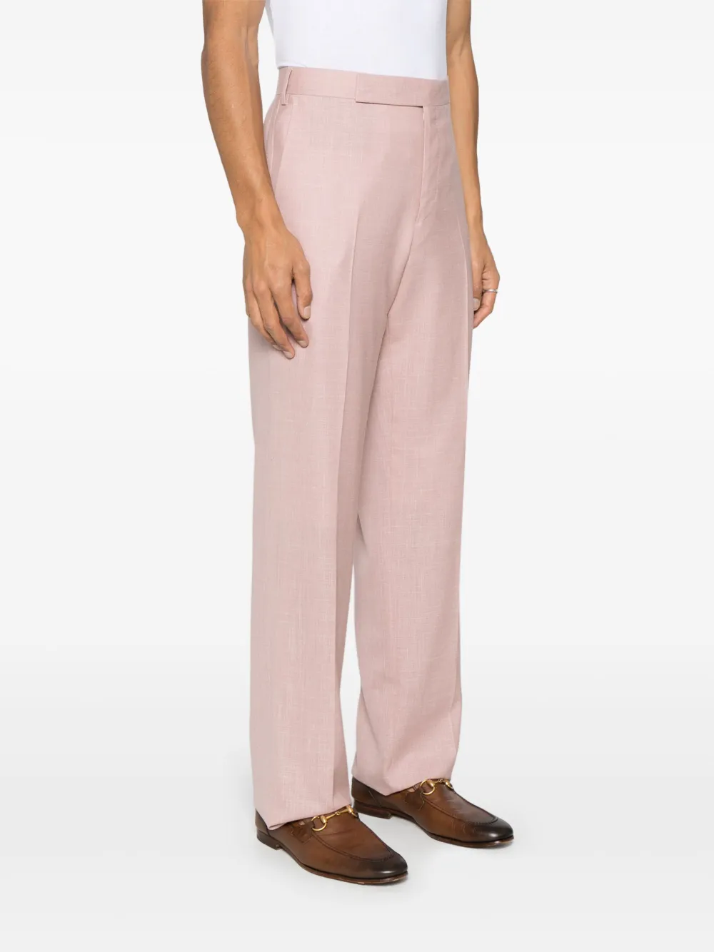 Lardini Plooibroek met toelopende pijpen Roze