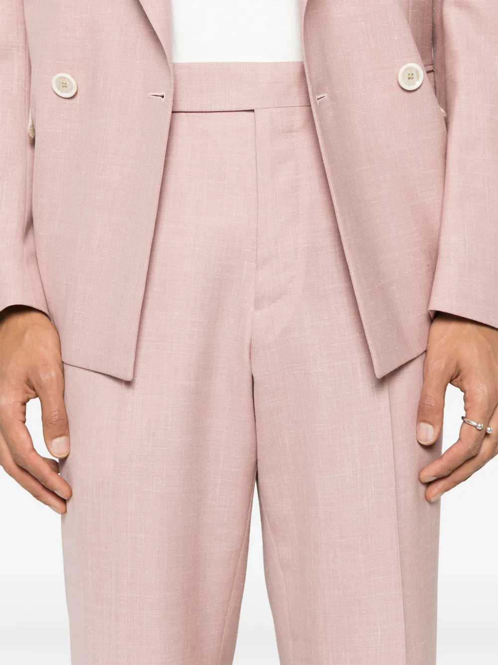Lardini Plooibroek met toelopende pijpen Roze