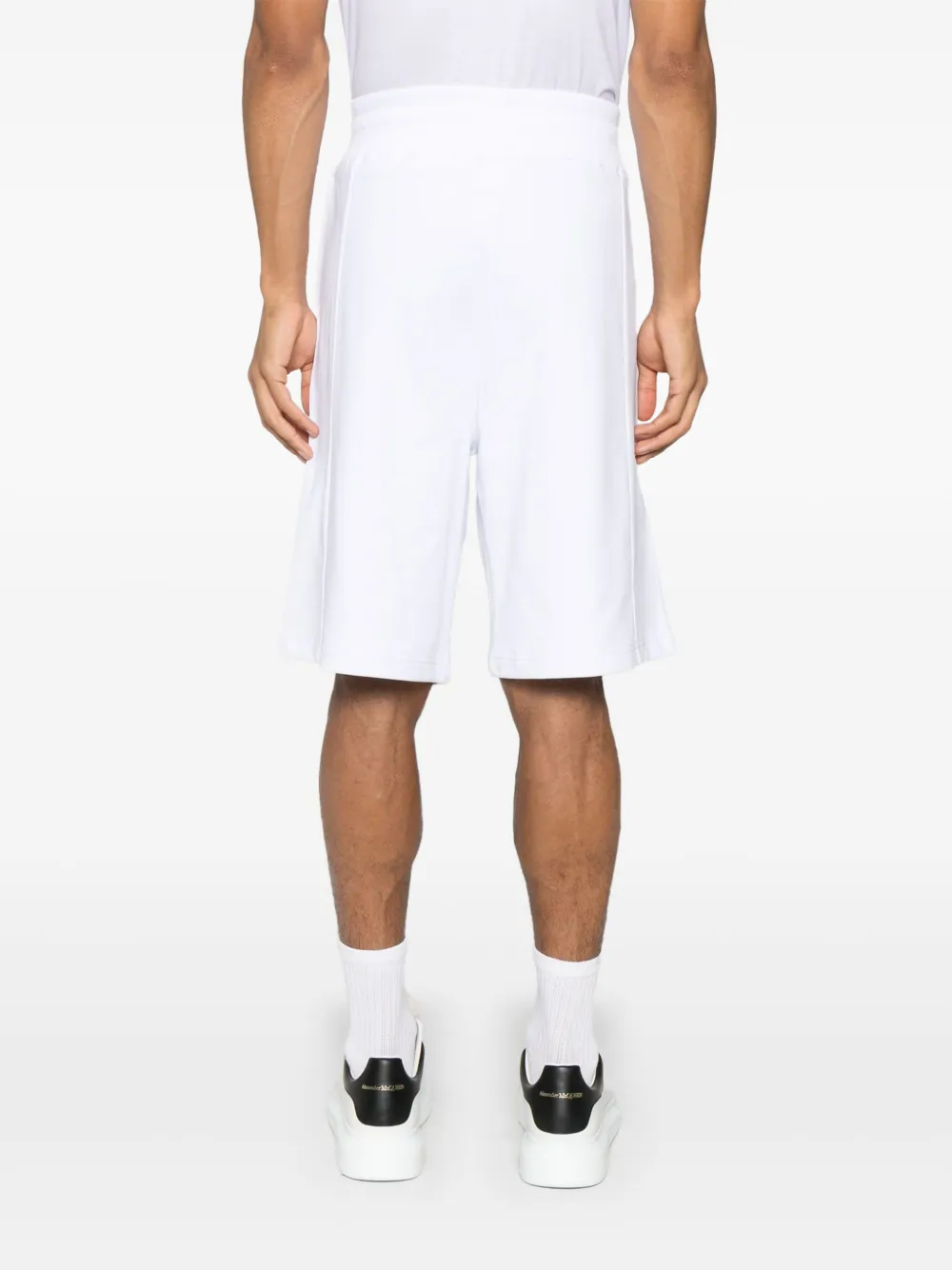 Shop Versace Jeans Couture Logo-plaque Shorts In White