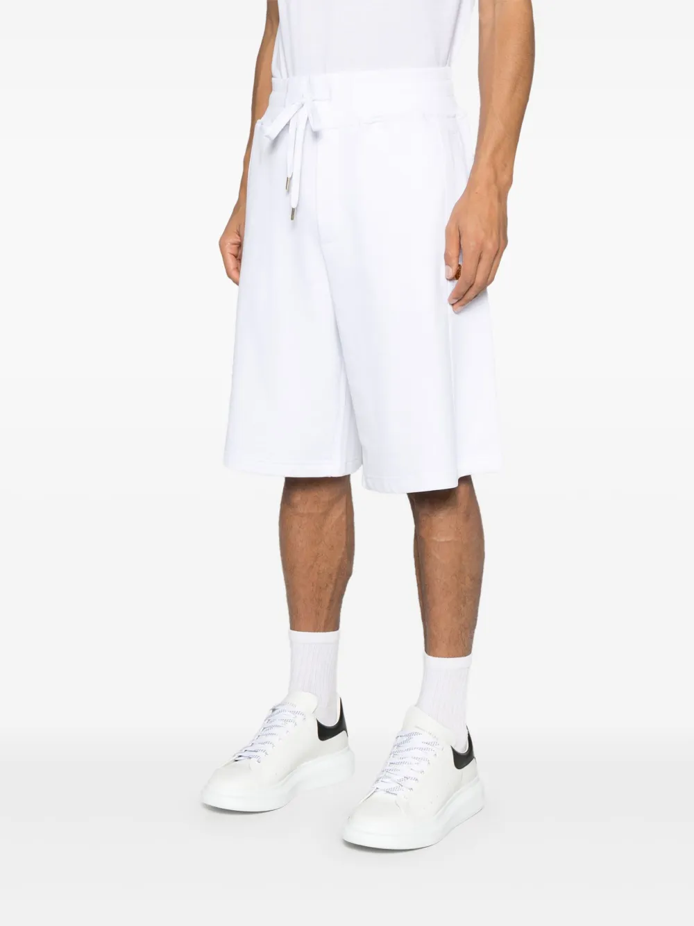 Shop Versace Jeans Couture Logo-plaque Shorts In White