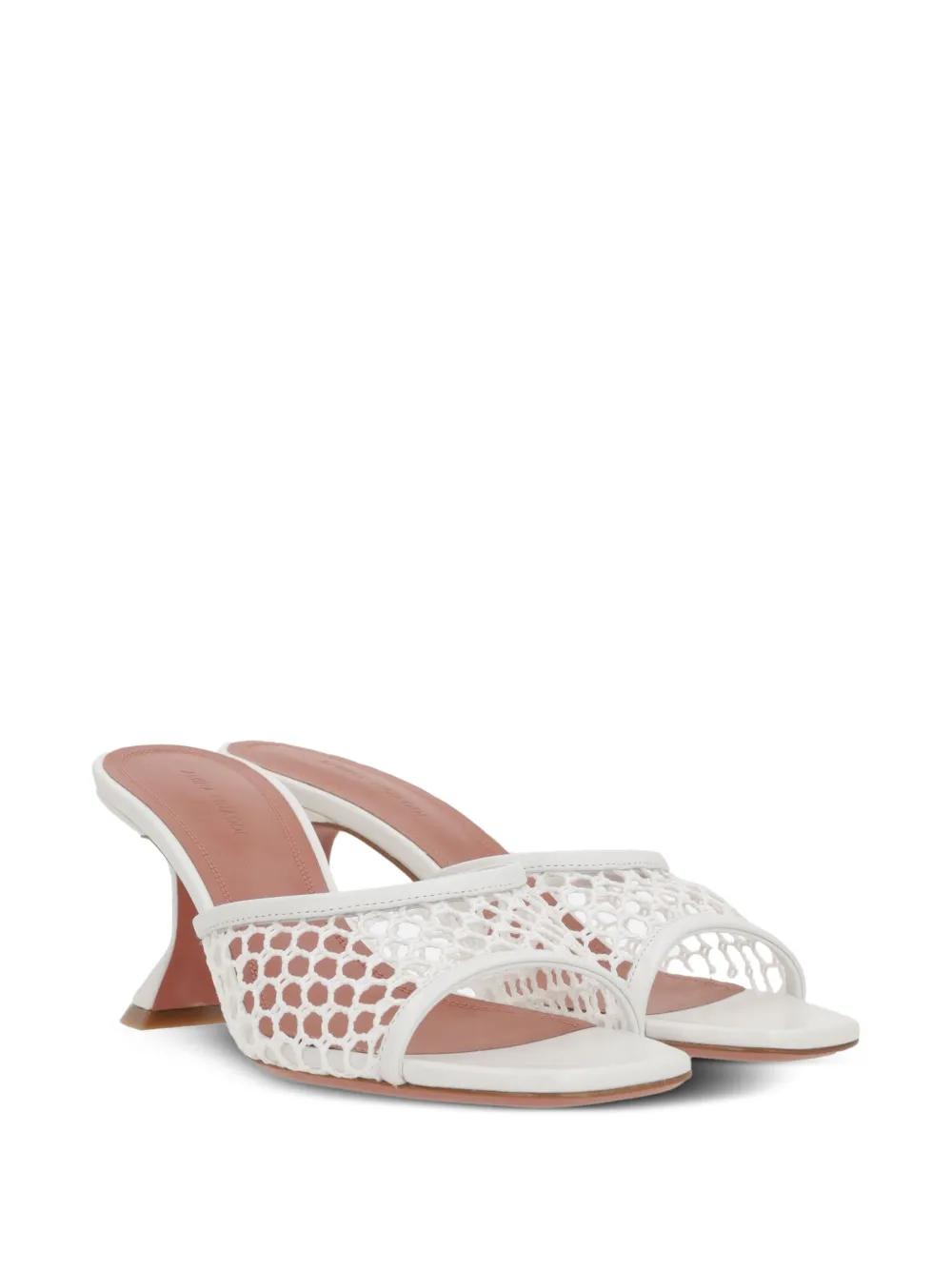 Amina Muaddi 70mm Lupita mules White