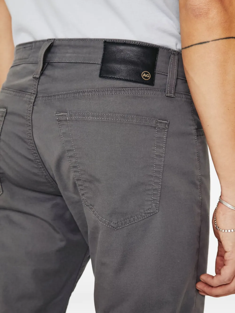 Ag Everett Commuter Performance Slim Straight Sateen Pants In Gray