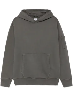 パーカー・フーディ C.P. COMPANY Men Hoodies 18CMSS025A005086W 872 Grey C.P. Company DIAGONAL RAISED FLEECE GOGGLE ZIPPED HOODED