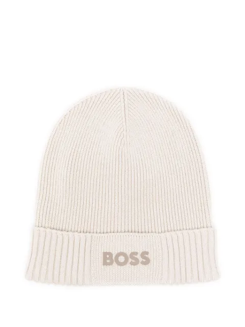 BOSS rubberised-logo beanie
