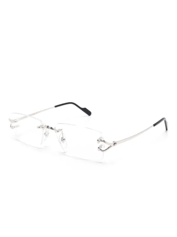 Cartier Eyewear C ドゥ カルティエ 眼鏡フレーム | シルバー