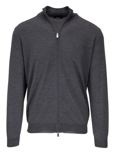 Fedeli zip-neck wool cardigan