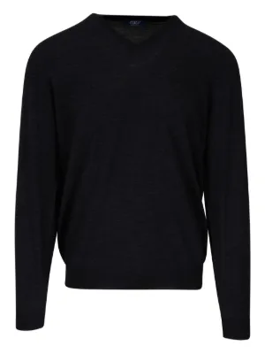 Prada Knitted v-neck Sweater | Black | FARFETCH IN