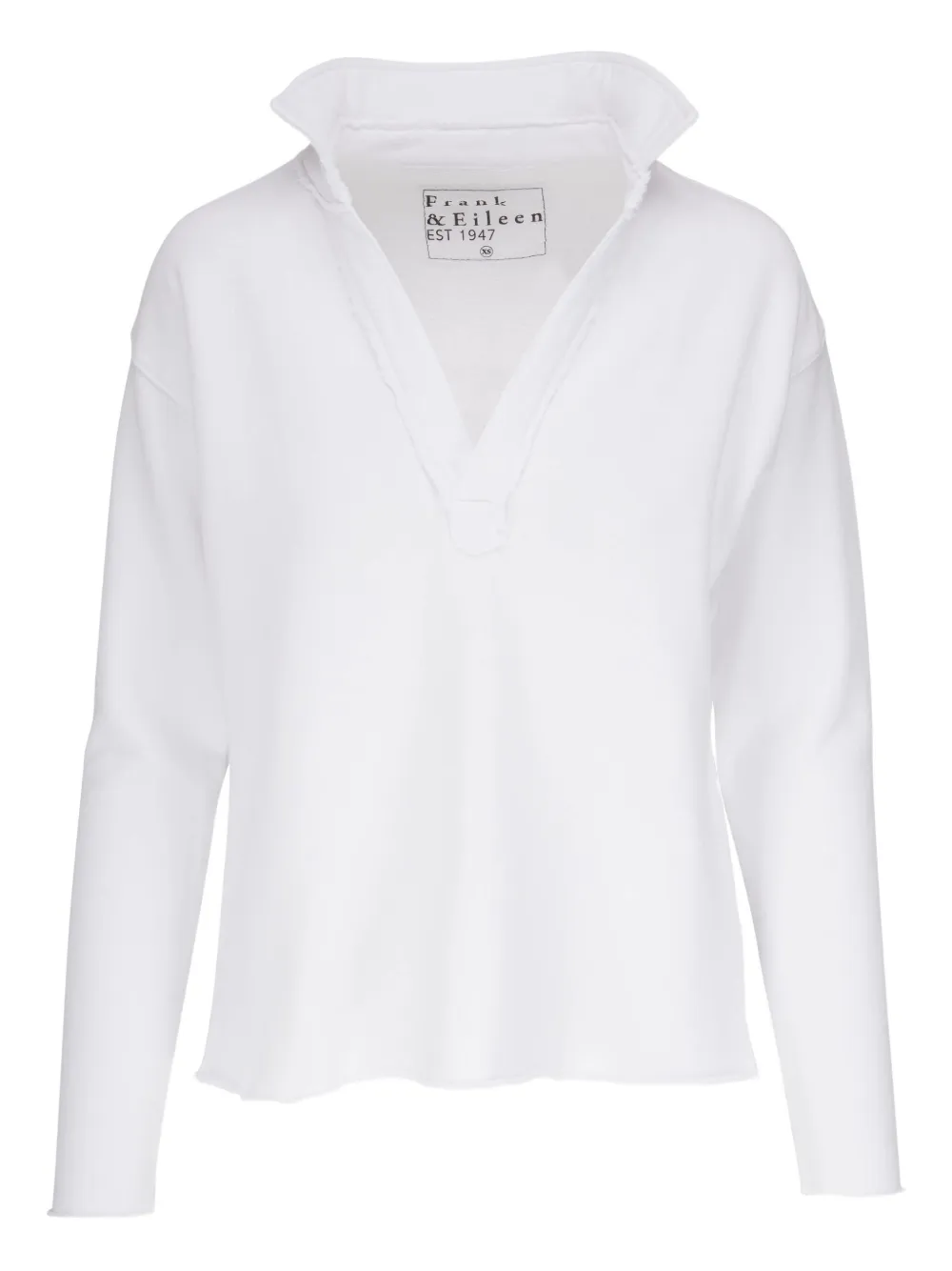 Frank & Eileen V-neck Cotton T-shirt In White