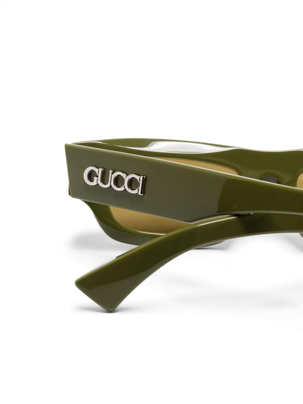 Gucci Eyewear Zonnebril met rechthoekig montuur Groen