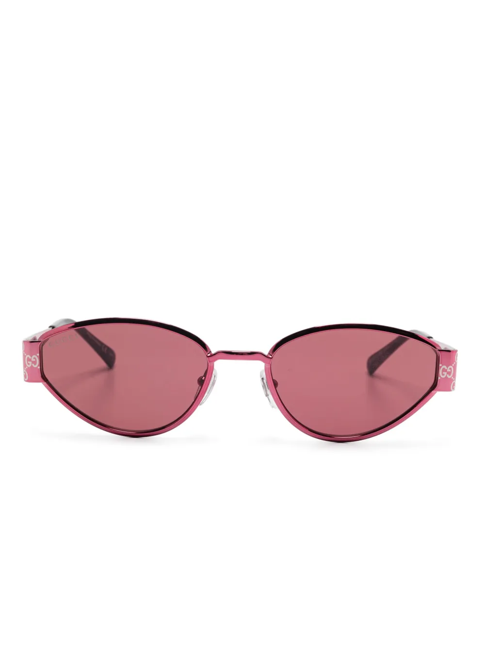 Gucci Eyewear Zonnebril met ovaal montuur Roze