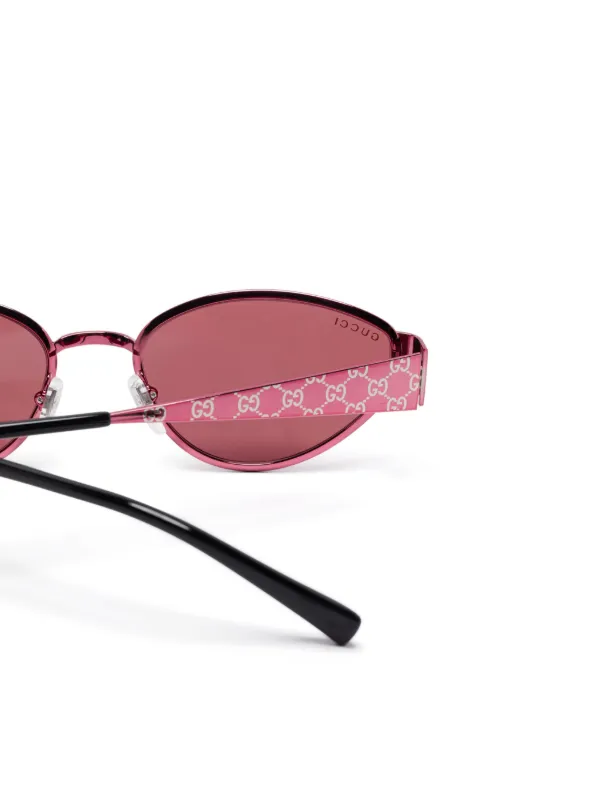 グッチ　オーバル型ピンクのサングラス Gucci Eyewear オーバルフレーム サングラス | ピンク | FARFETCH JP