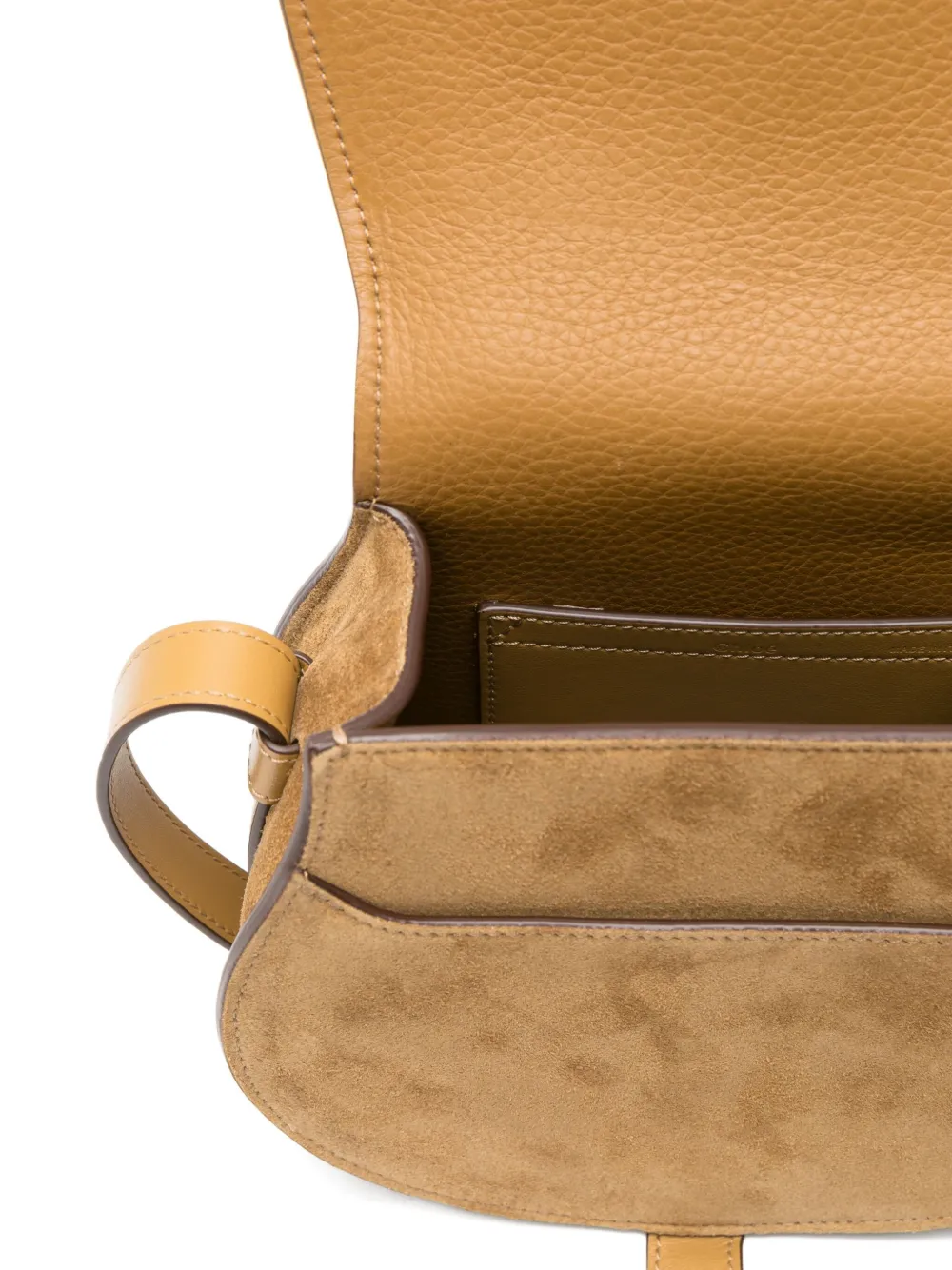 Chloé Small Marcie Saddle Suede Crossbody Bag In Brown