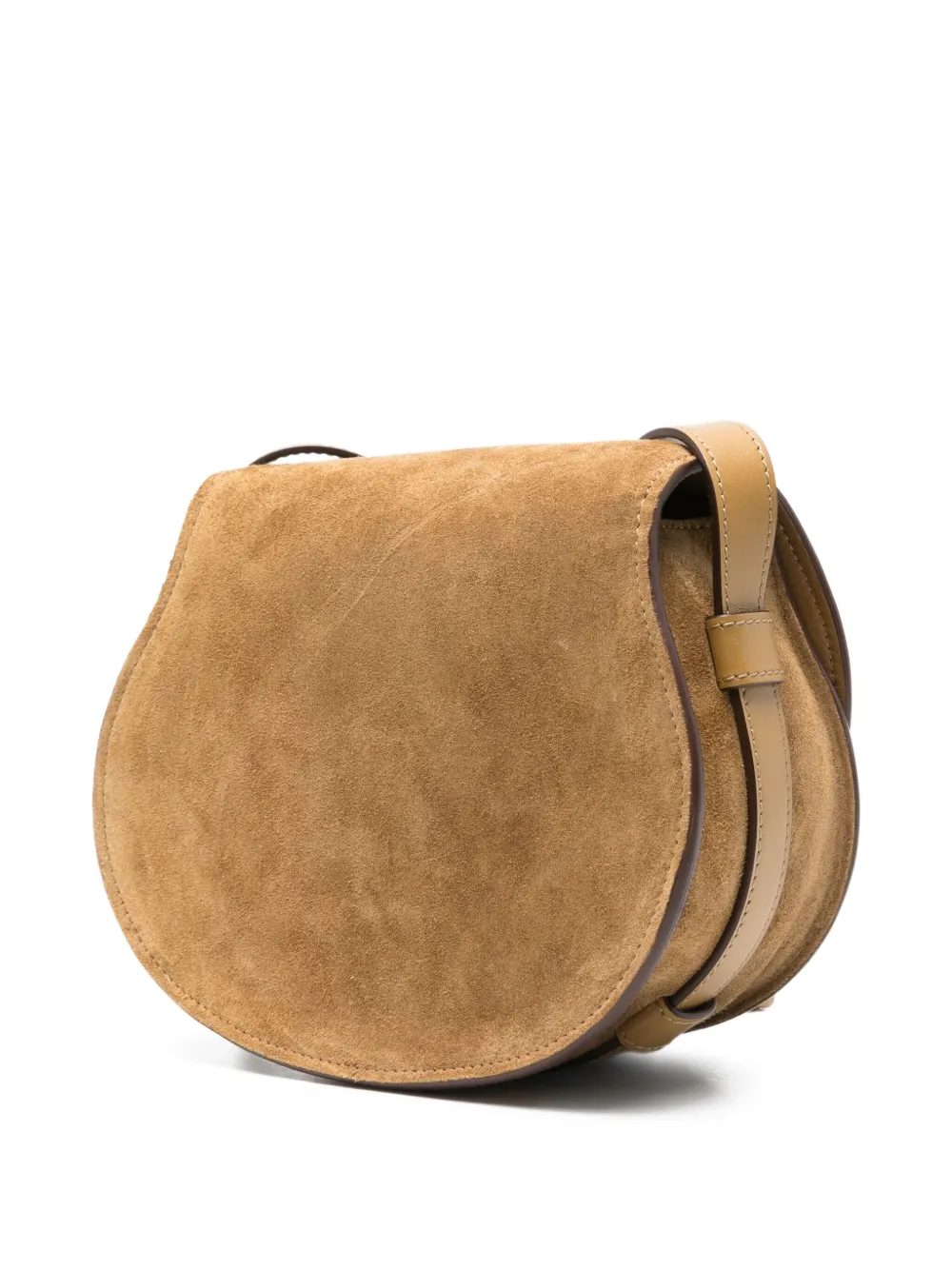 Chloé Small Marcie Saddle Suede Crossbody Bag In Brown