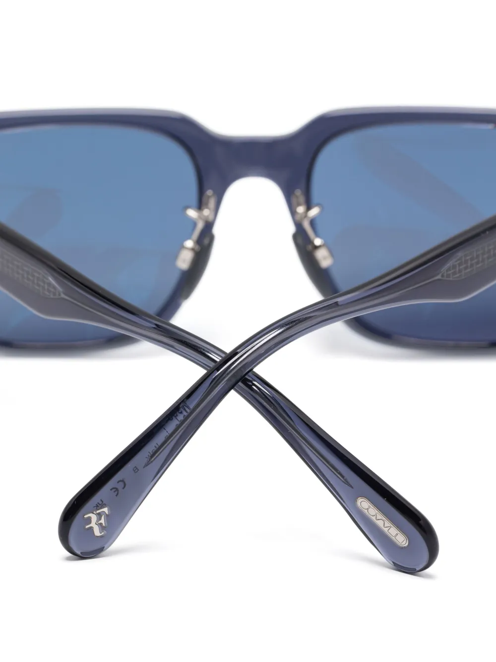 Oliver Peoples Zonnebril met vierkant montuur Blauw